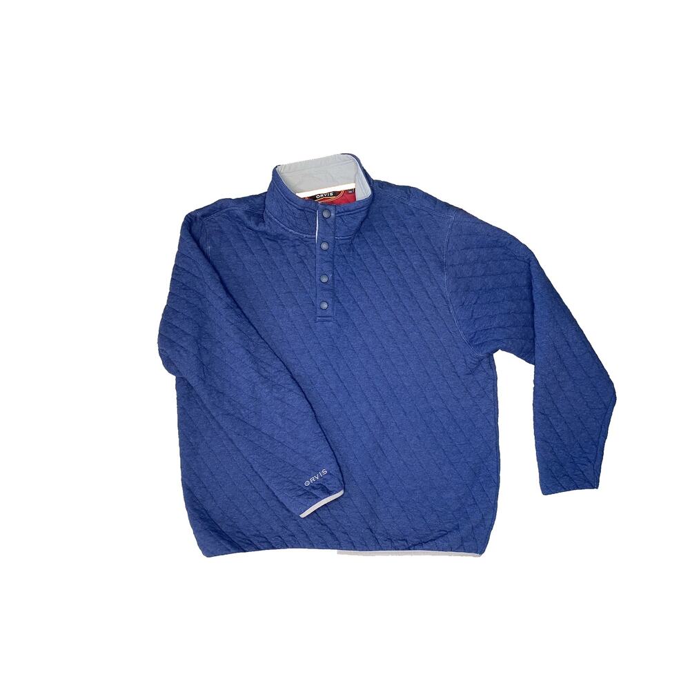 Orvis Sweater Mens XL Quilted Snap Button Casual Athleisure Sweatshirt Gorpcore